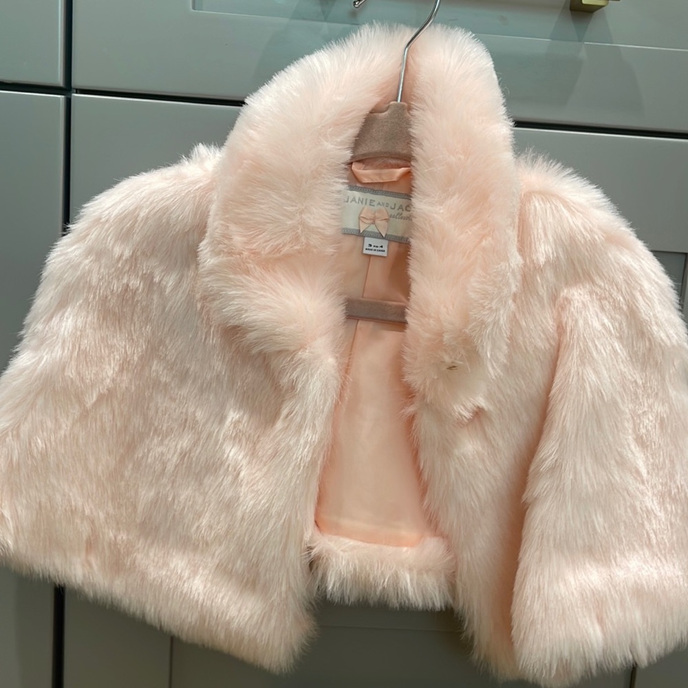 Pink fur shrug